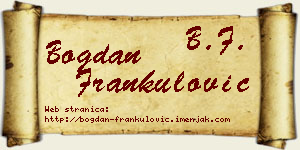 Bogdan Frankulović vizit kartica